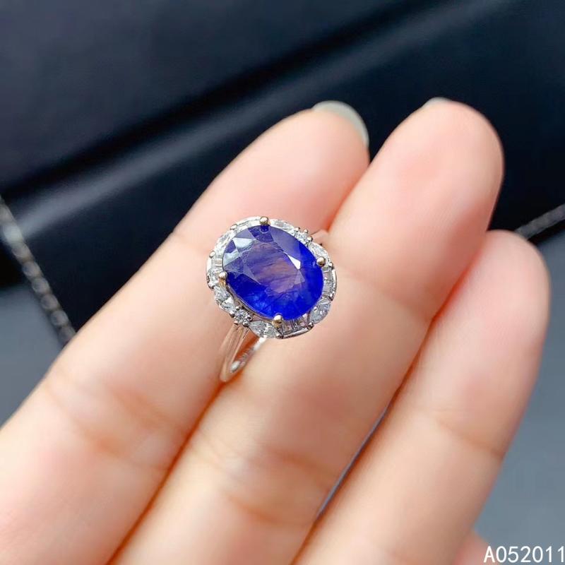 

Fine Jewelry Natural Sapphire 925 Sterling Silver Fashion Gemstone Women Ring Support Test Selling Cluster Rings