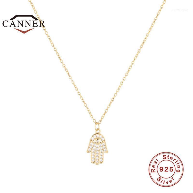 

925 Sterling Silver Necklace For Women Evil Hand Zircon Stone Lady Pendant Chain Choker Necklaces Fine Jewelry Collares1