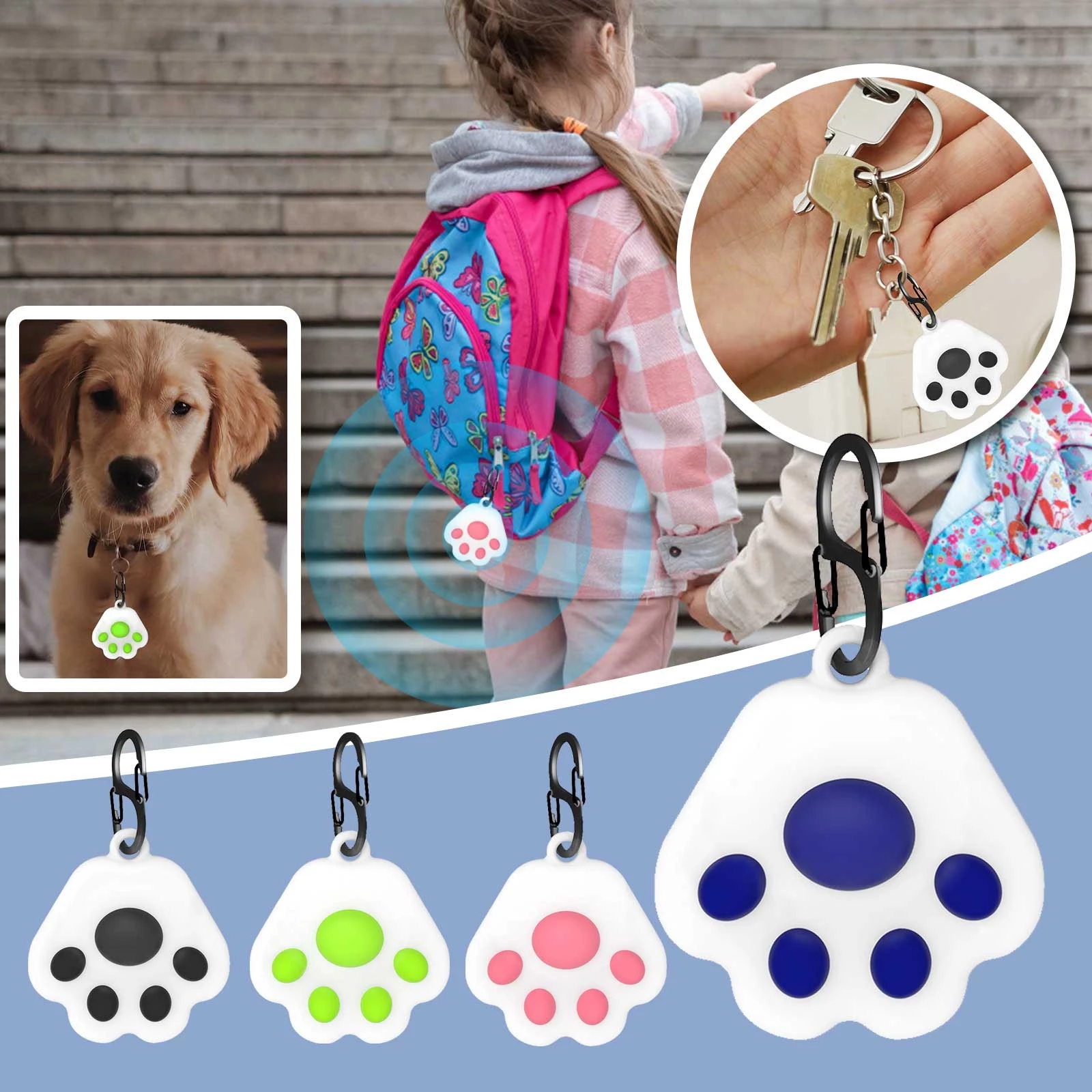 

Cat Paw Silicone Protection Case Keychain For AirTags cute cover soft Shell Protective Sleeve accessories