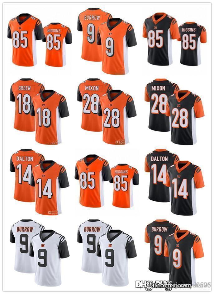 

Men Women Youth Cincinnati Bengals 9 Joe Burrow 18 A.J. Green 28 Joe Mixon 14 Andy Dalton 85 Tyler Eifert Football Jerseys Black, Black;red