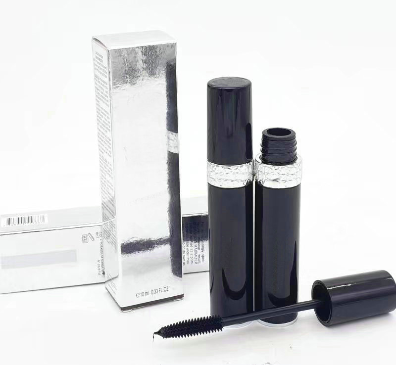 

New Makeup Eyes Mascara Silver Box Waterproof Mascara Black Mascara 10ml 12PCS