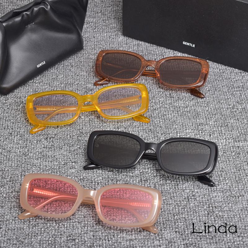 

Fashion GM Women Men Square Acetate Sunglasses Gentle Linda Polarized UV400 Sun Glasses For, White;black