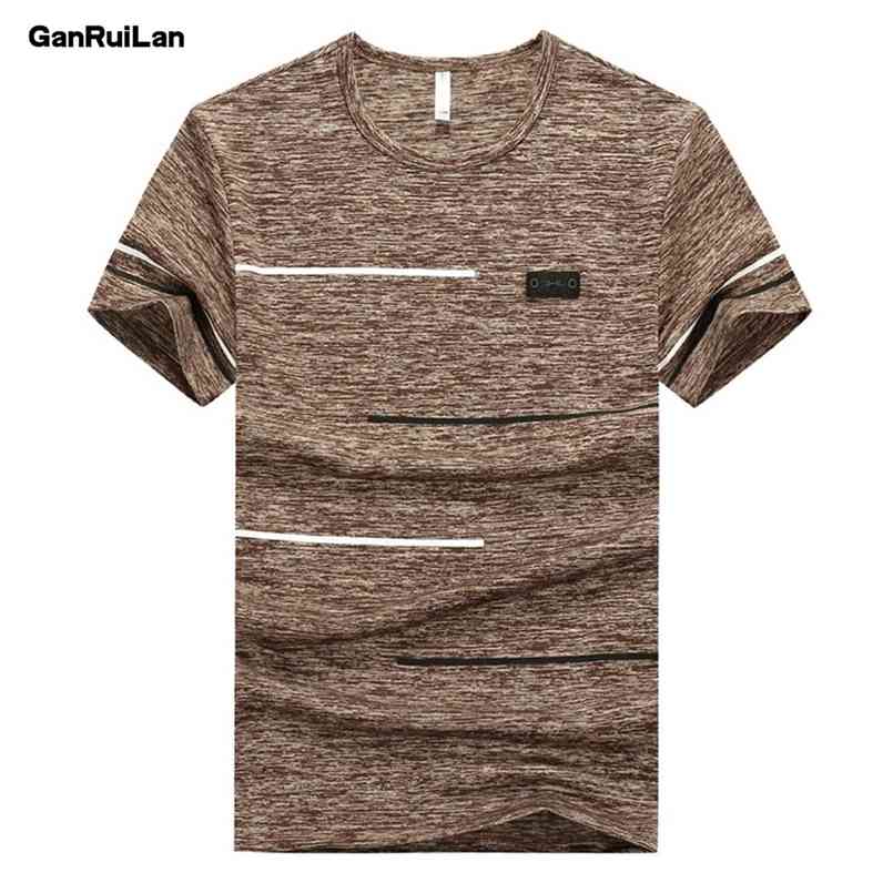 

Men's t-shirt Tees Summer cotton O neck Short Sleeve Tops Men Fashion Trends Fitness tshirt Clothing B0335 210707, Khaki color