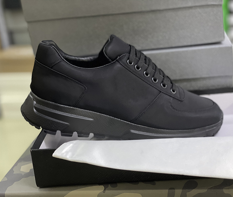 

Designer Men PRAX 01 Sneakers America'S Cup Xl Leather Platform Flat Trainers Cloth Lace-up Runner Breathable Canvas Shoe Rubber sole NO276, Black