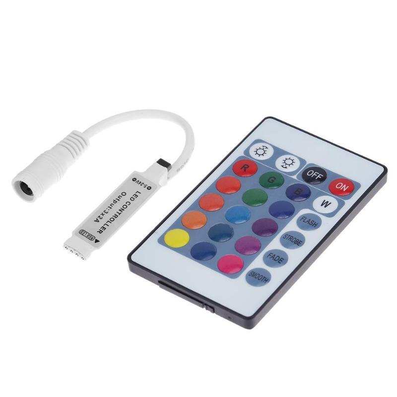 

5-24V 24 Keys IR Wireless RGB Remote Controller for SMD 3528 5050 LED Strip Lights