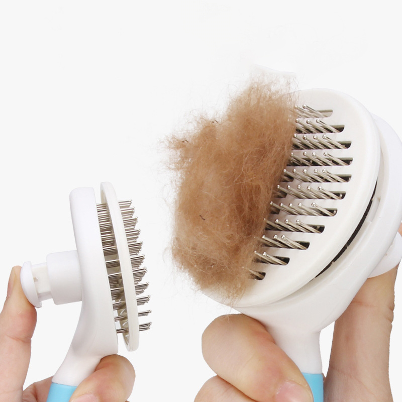 Pet Comb Candy Color One-Click Cleaning Cat Hair Brush Beauty Styling Cleaning Practical Simple Automatic Fading Comb Supplies-image-690864533