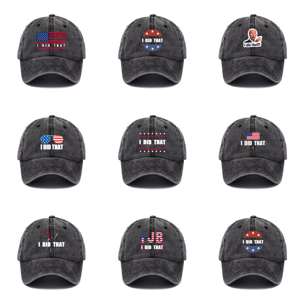 

I Did That Printed Washed Baseball Cap Unisex Cotton Letters Printed Ball Hat Sports Casual Kids Outdoor American Presidential Election Sun Caps Visor H110O2H6