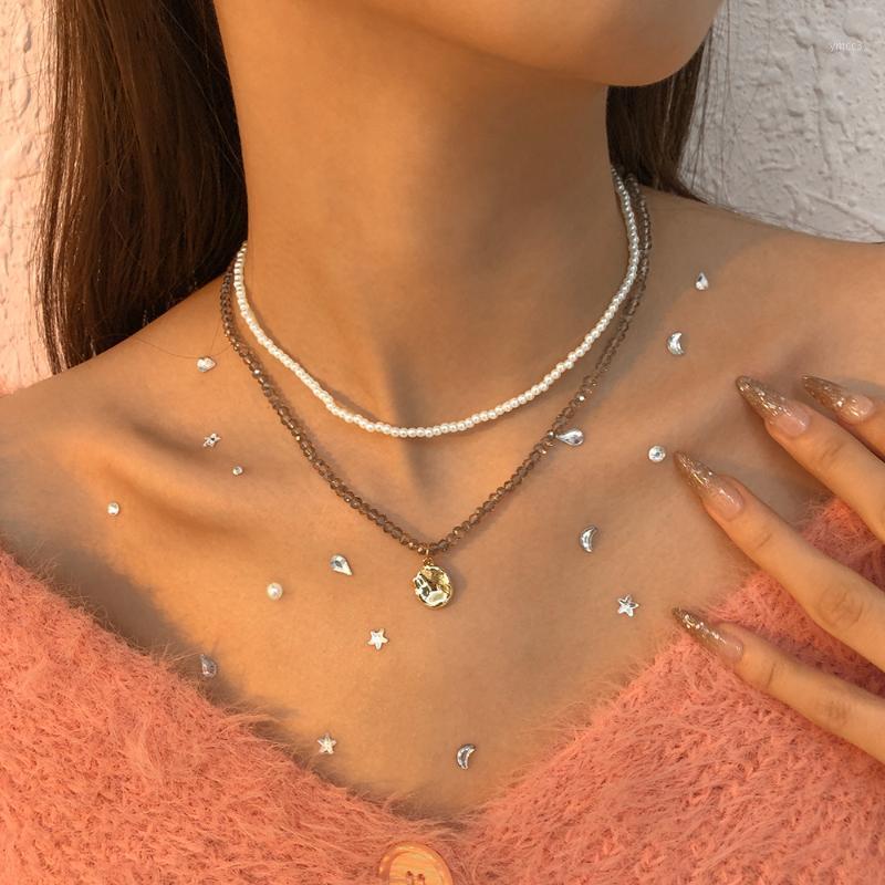 

Chains Lalynnly Handmade Geometric Pendant Necklace For Women Girls Crystal Drop Necklaces Fashion Charm Jewelry Gift Wholesale N9706