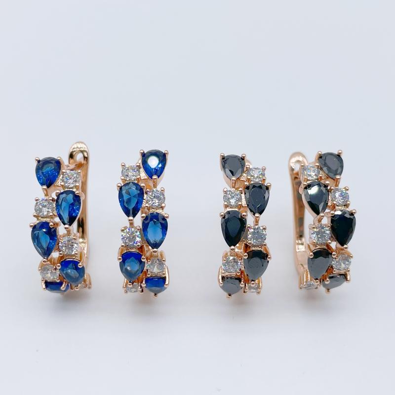 

Dangle & Chandelier Aomigc Multi-Color Natural Cubic Zircon Drop Earrings 585 Rose Gold RU Exclusive Design Women Luxury Jewelry