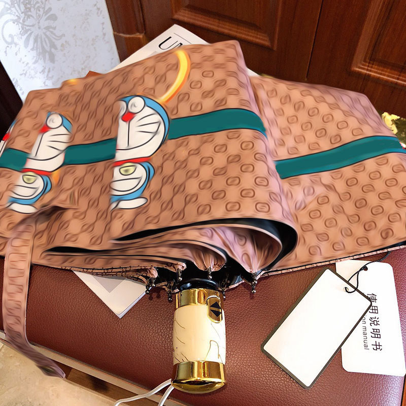 

Luxury designer Umbrellas Rain Windproof Up Yours Creative Folding Parasol Fashion Impact Black Umbrella, With box