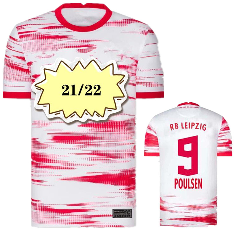 

21 22 Fan and Player version Leipziges Soccer Jersey home red away blue SZOBOSZLAI HEE-CHAN RBL football jerseys KONATE SABITZER KLUIVERT PO, Black;yellow