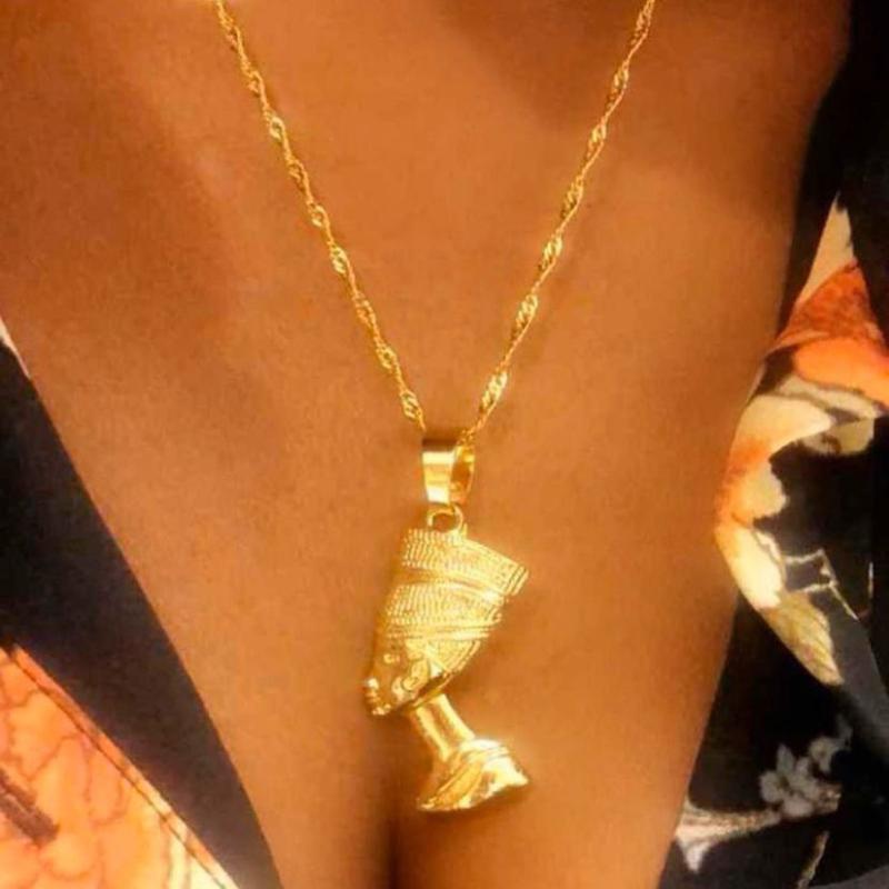 

Egyptian Pharaoh Necklace Hip-Hop Chain Unisex Jewelry Stainless Steel Gold For Women Christian Religious African Gifts Chains