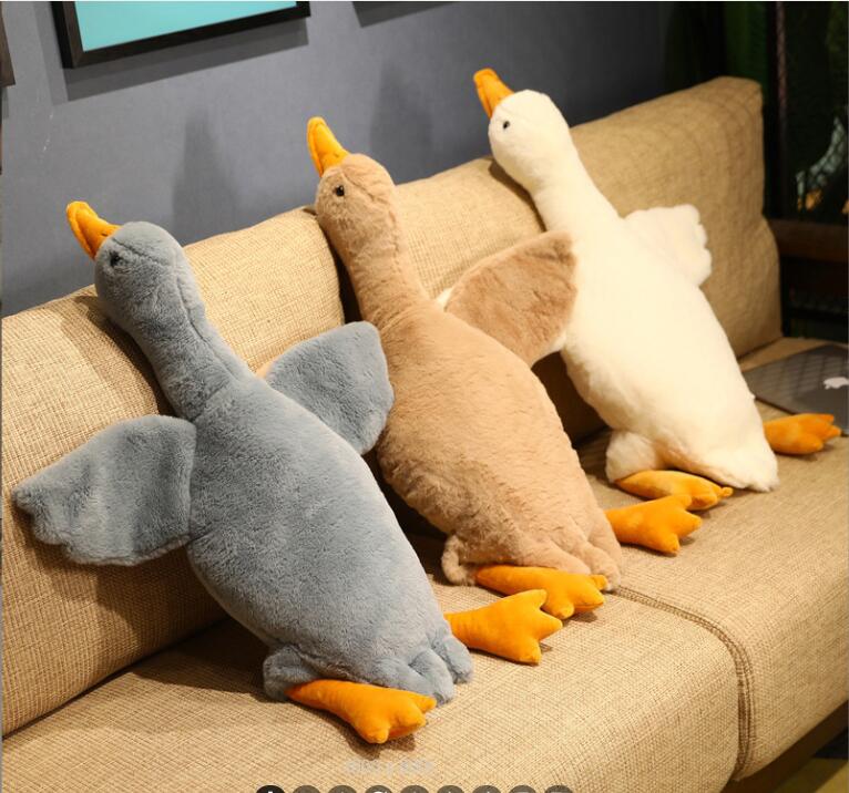 

50 cm 3 color simulation big white goose doll plush toy for children to comfort pillow duck animal doll