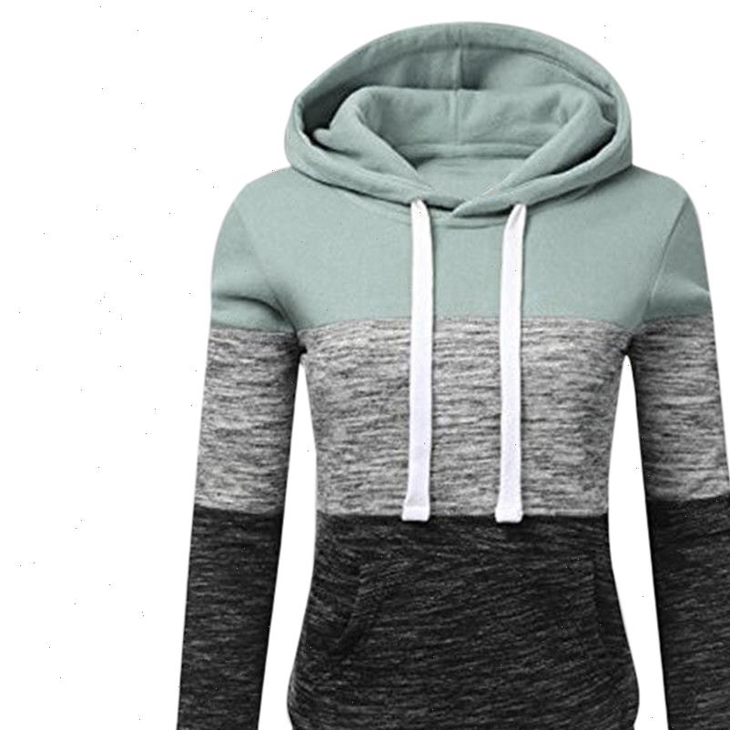 

womens hoodie autumn winter hoodies long sleeve hoody ladies zipper pocket patchwork hooded female outwear drop, Black