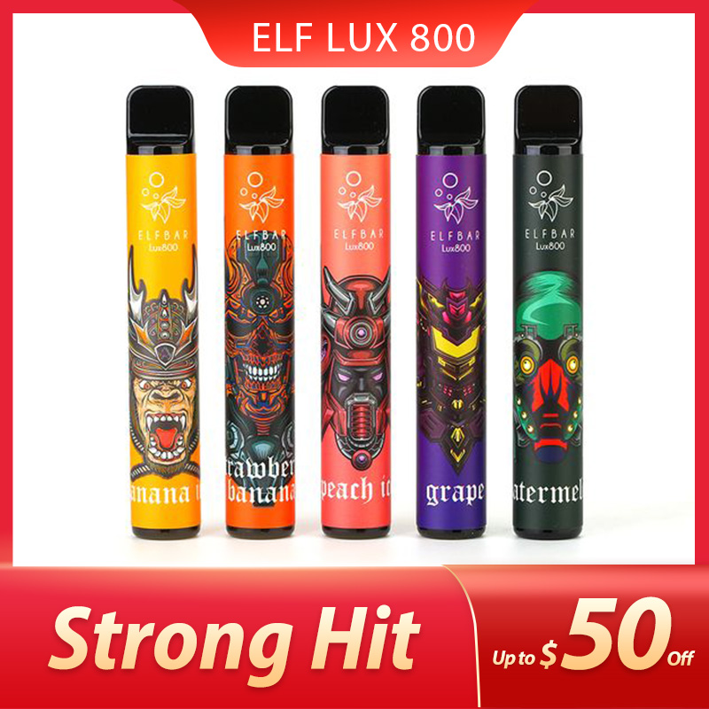 

Great Quality ELF Lux Bar 800 Puffs Disposable Vape e cigarettes 18+colors pen stick