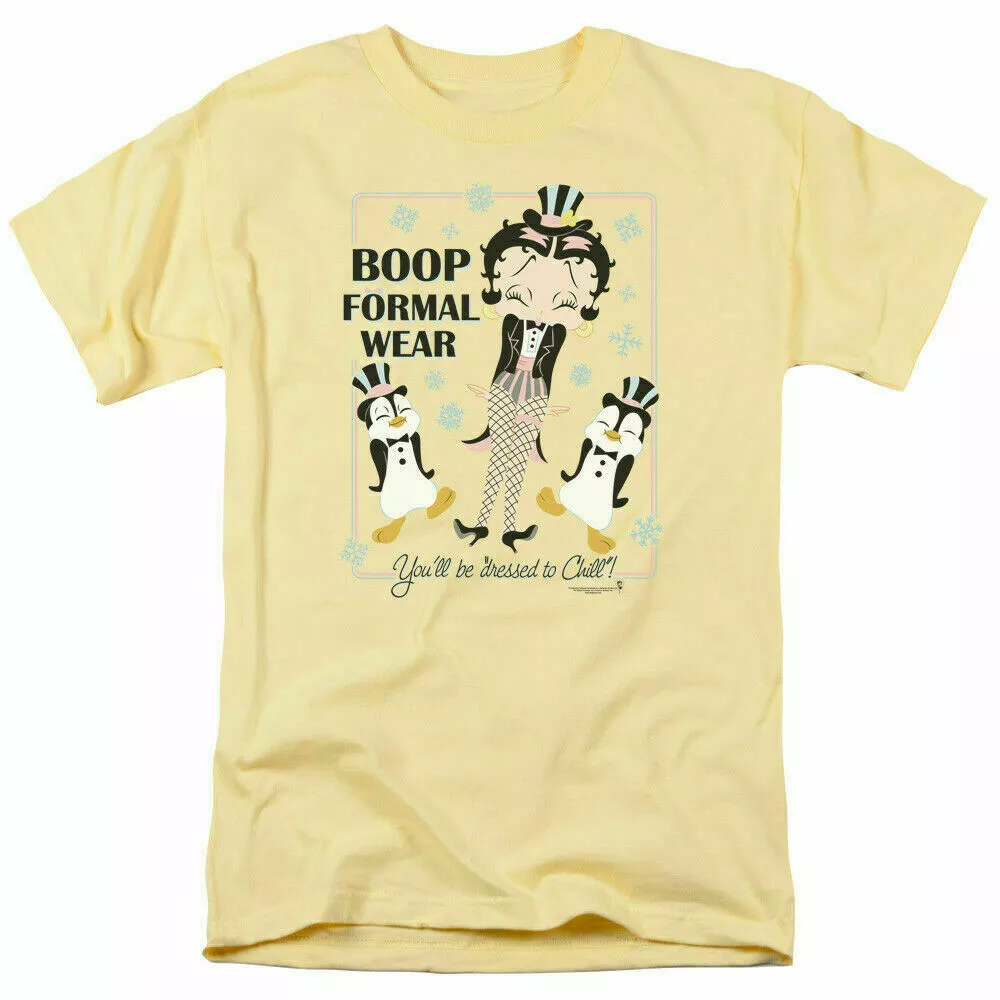 

Betty Boop Dressed to Chill T Shirt Mens Licensed Cartoon Merchandise Banana, White;black