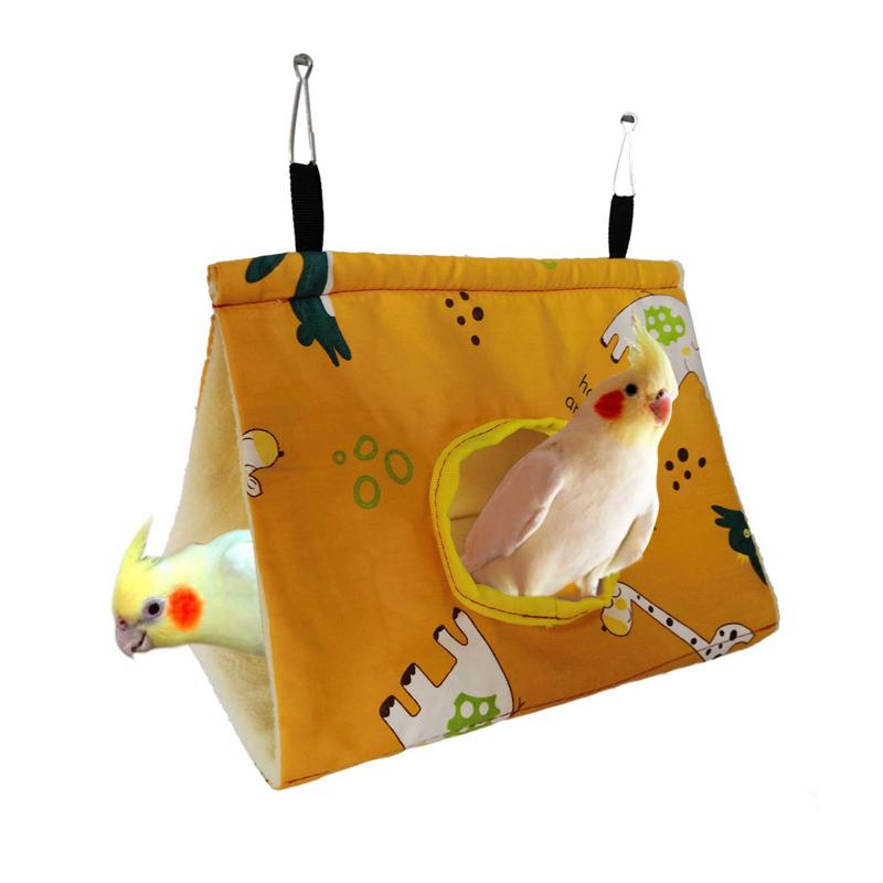 

Bird Cages Pet Parrot Winter Warm Nest House Hanging Hammock Shed Sleeping Bed Cage Hut Tent Cave