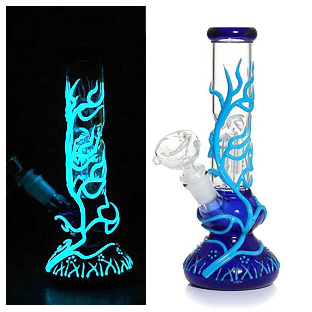 Glazen waterpijp Waterpijp Roken Waterpijpen Boompercolator Diffuus Shisha 10,24 inch Glow In The Dark Filterbeker Bubbler W / ICE Catcher Waterpijp