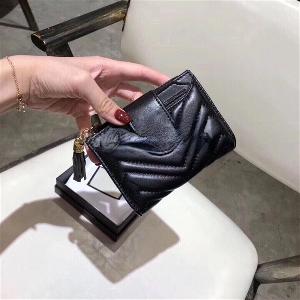 

CLASSIC FLOWER Multi-function Fashion Luxury Handbag Wallet Waves Plover Seam Famous Designers Handbags Card Holder Clutch Bags Black Leather Details