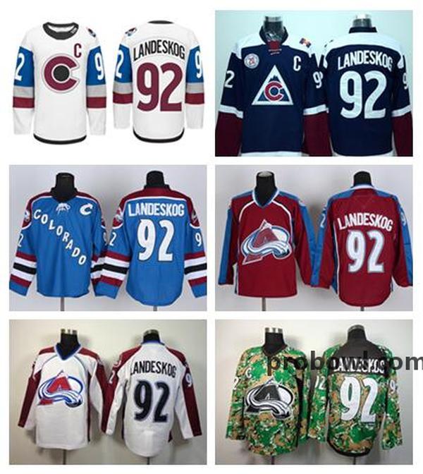 

Colorado Avalanche 92 Gabriel Landeskog Jersey Ice Hockey Stadium Series Landeskog Sports Home Red Blue Road Away White Sweatshirts