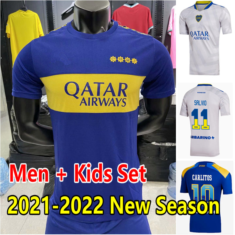 

21 22 Boca Juniors soccer jersey CARLITOS MARADONA TEVEZ DE ROSSI MOURA REYNOSO 2021 2022 ABILA SALVIO HURTADO football shirt uniforms Men+Kids maillots camesitas, 21-22 3rd