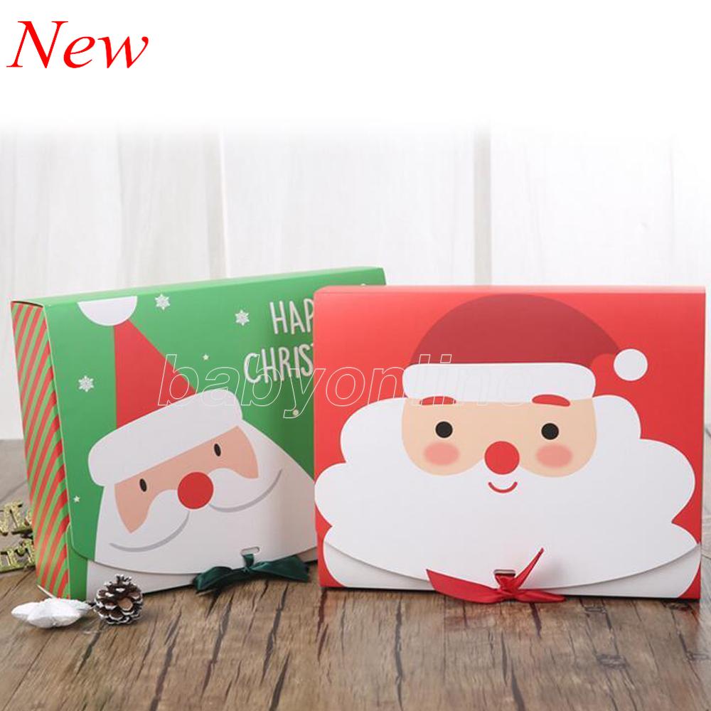 

Christmas Eve Big Gift Box Santa Claus Fairy Design Kraft Papercard Present Party Favor Activity Box  Green Gifts Package Boxes DHL