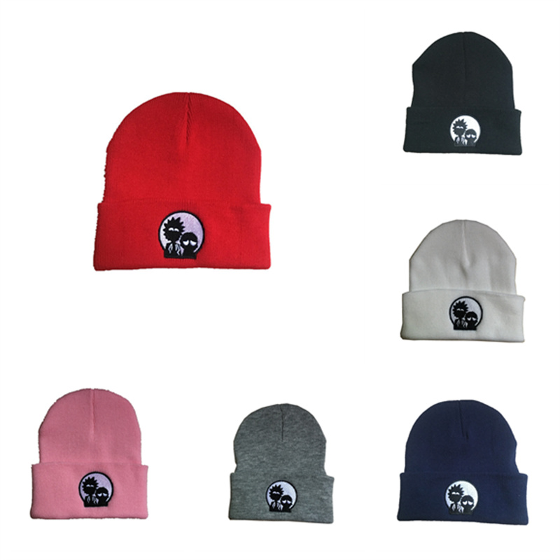 

Animated embroidered knitted hat Men's and women's hip hop outdoor warm pullover hats for autumn winter Fashion Accessories, 02#