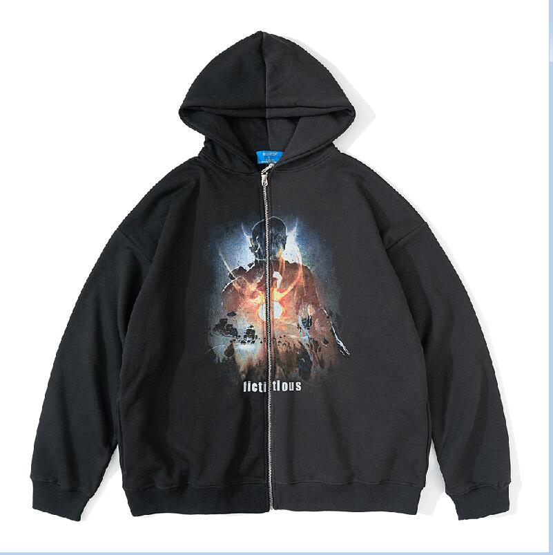 Surdimensionné Patchwork Zipper Sweats Hommes Femmes Cardigan Nouveauté Polaire Hoodies Surdimensionné Sweat Hommes Mode Hip Hop Tops