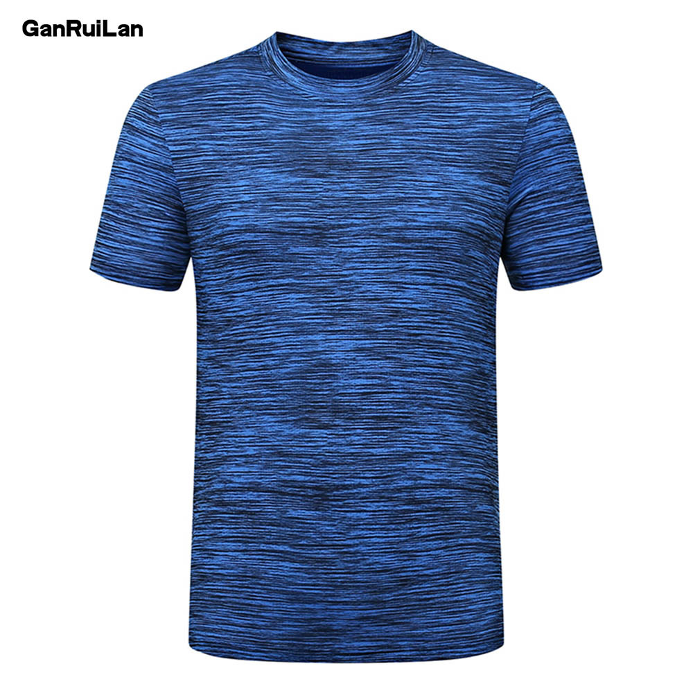 

Style Men t-Shirts Tees Summer Sports Running Top Tees Mens Clothing Short Sleeve Casual O Neck cotton Fitness Tshirt B0334 210518, Gray color