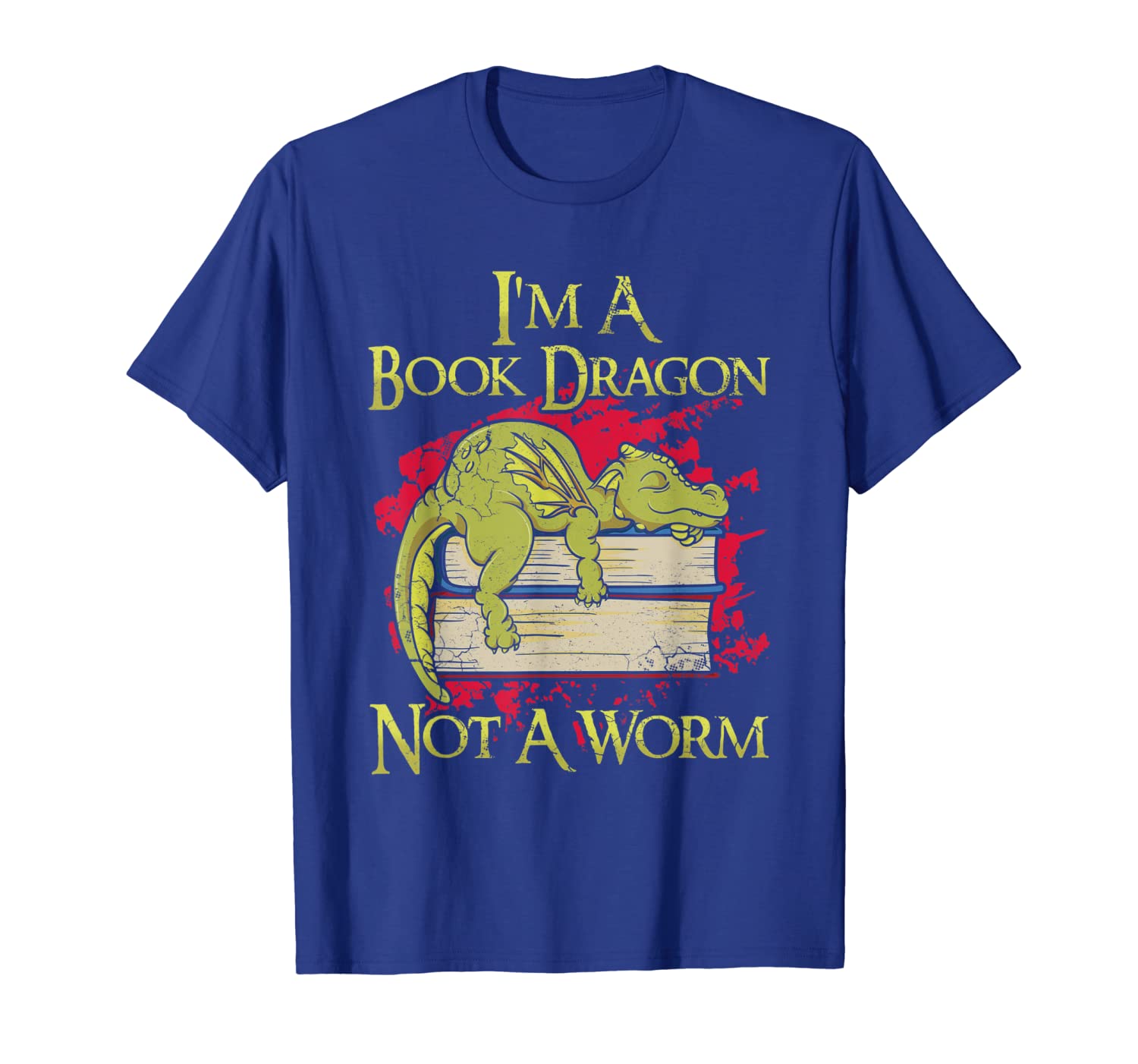 

i'm a book dragon not a worm t-shirt funny quotes humor gift, White;black