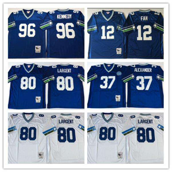 

Mens Vintage NCAA 80 Steve Largent Jerseys Retr 37 Shaun Alexander 80 Steve Largent 12 12th Fan 96 Cortez Kennedy Jerseys Stitched, #12
