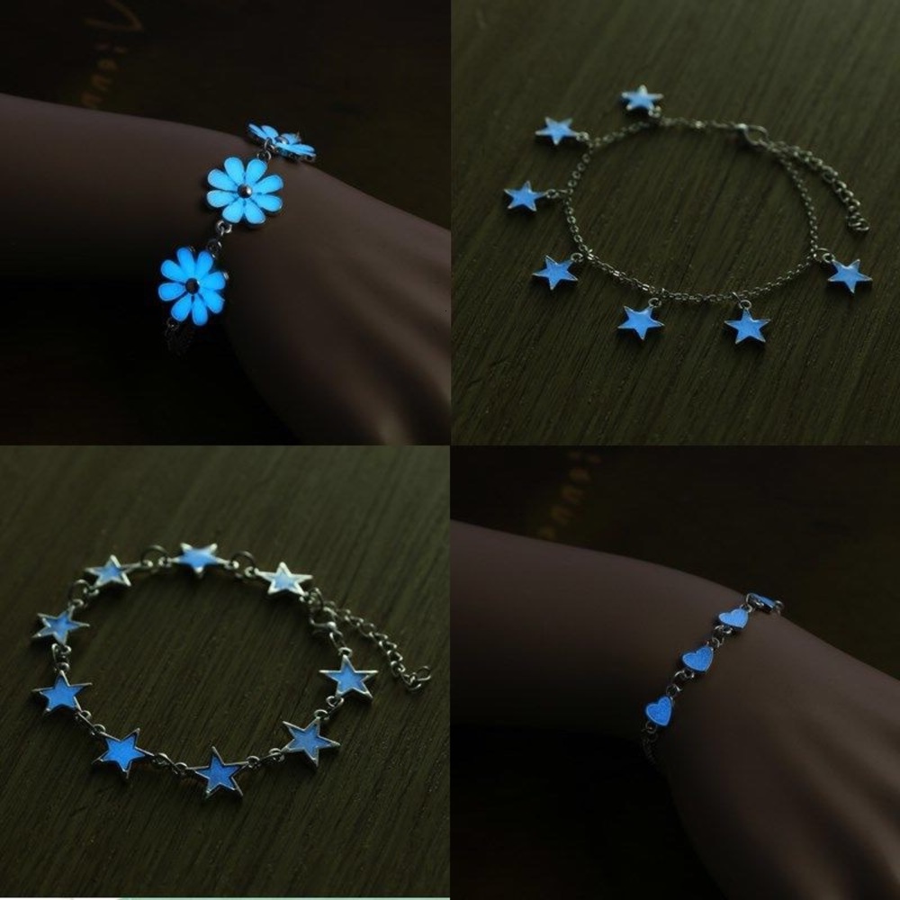

Hand catenary Xinlianxing fashion luminous Korean version Sen Department girl friend gift Blue Fluorescent sweet Bracelet, Black
