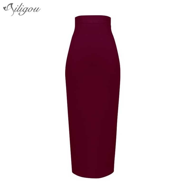 

Women Candy Color Sexy Neon Green Pink Orange Yellow Knee Length Bandage Skirt Designer Pencil Faldas 56cm 210525, 666-gray