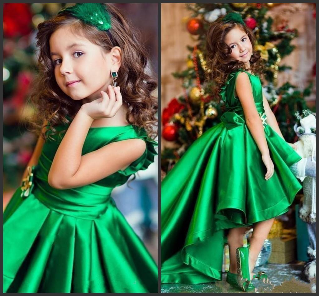 

Casual Dresses Emerald green satin Children pageant girls ed in party turtlenecks Low-collar formal, Blue.