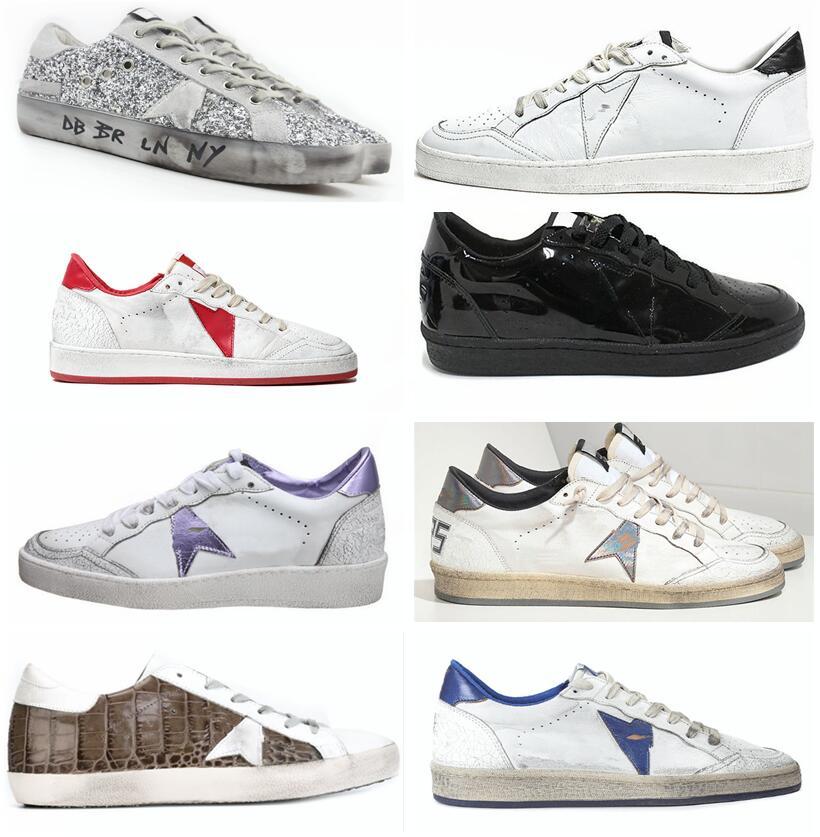 

Brand-name sports shoes, super star shoes., classic white distressed sequined dirty shoe's designer G33MS590 men's and women', Black