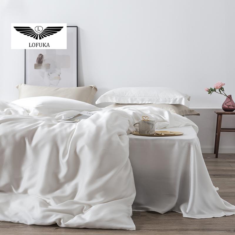 

Bedding Sets Lofuka Women White Nature 100% Silk Set Silky  King Quilt Cover Flat Sheet Or Fitted Pillowcase For Sleep