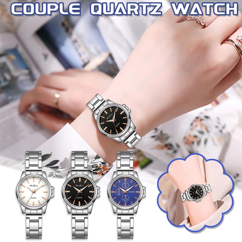 

Wristwatches Dual Display Male Clock Watches Three-eye Non-mechanical Couple Watch Men's Ladies Fashion Steel Belt Women's