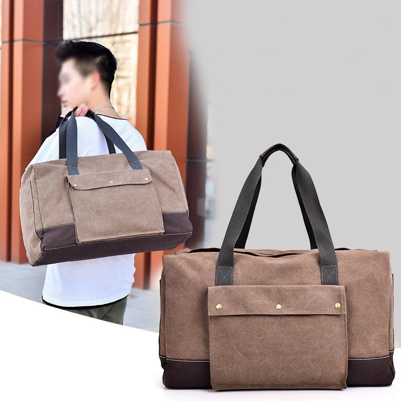 Briefcases 2021 Business Men's Travel Bag Leisure Large Capacity Canvas Briefcase-image-721851875