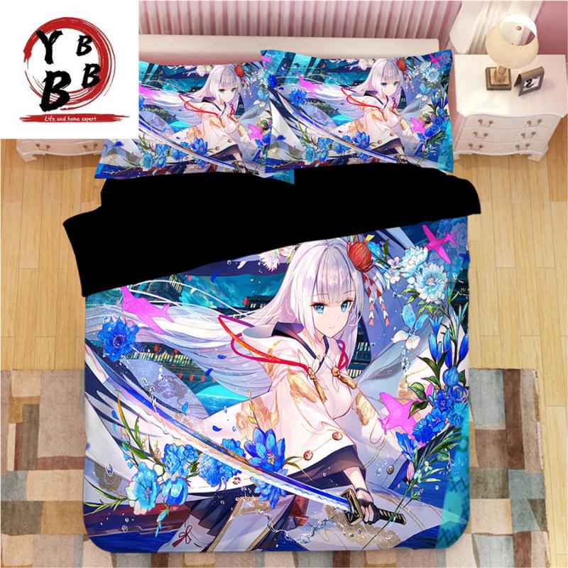 

Bedding Sets 3D Azur Lane Beautiful Duvet Cover Single Double Queen King Anime Bedclothes 3pcs Luxury Flowers Quilt, Style 6