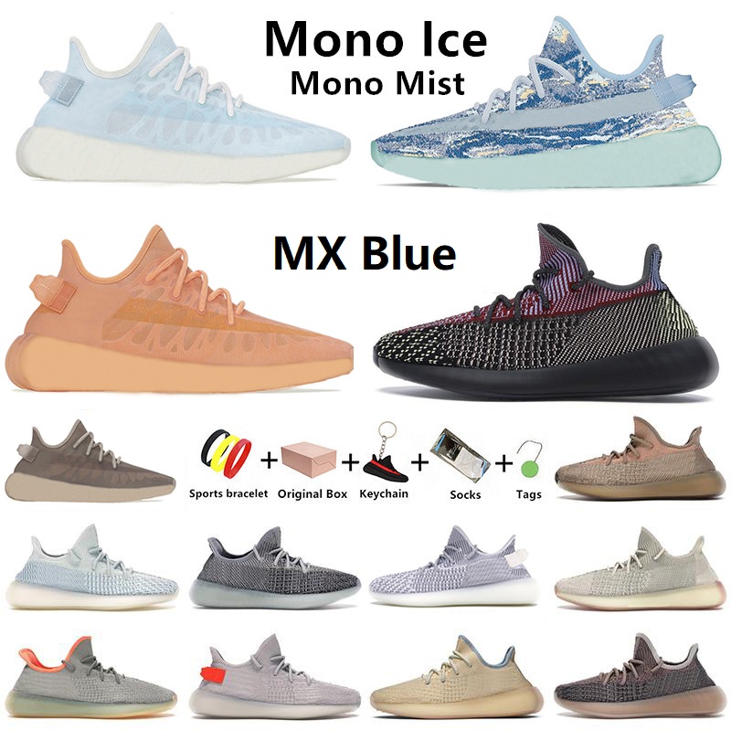 

Mono Ice MX Blue Clay kanye Boost v2 west men women running shoes Earth Ash Pearl Carbon Zebra Marsh Sand Taupe Bred Tint Cloud White trainers sports sneakers with box, Color#28