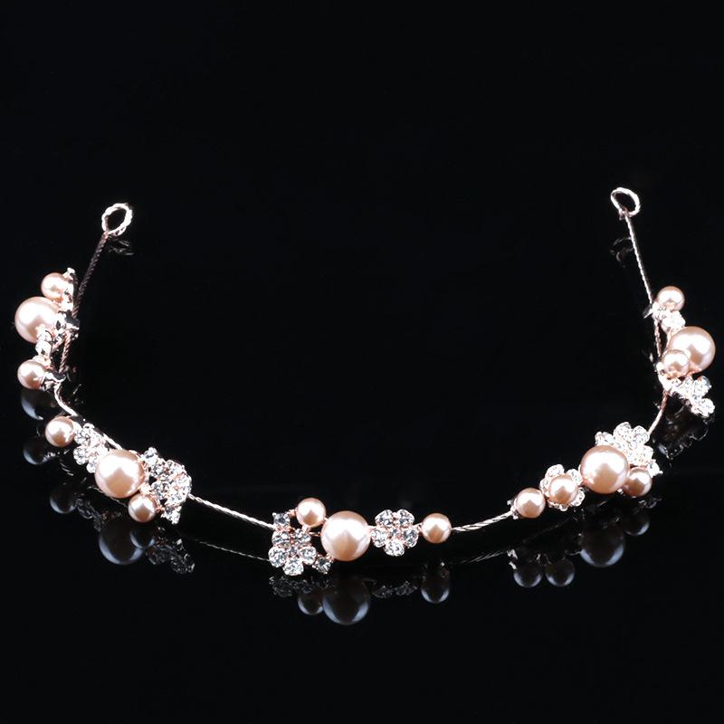 

Hair Clips & Barrettes 2021 KoreanHigh-End Handmade FlowerPearl Bridal Headband Headdress Elegant Rhinestones Small Jewelry Wedding Accessor