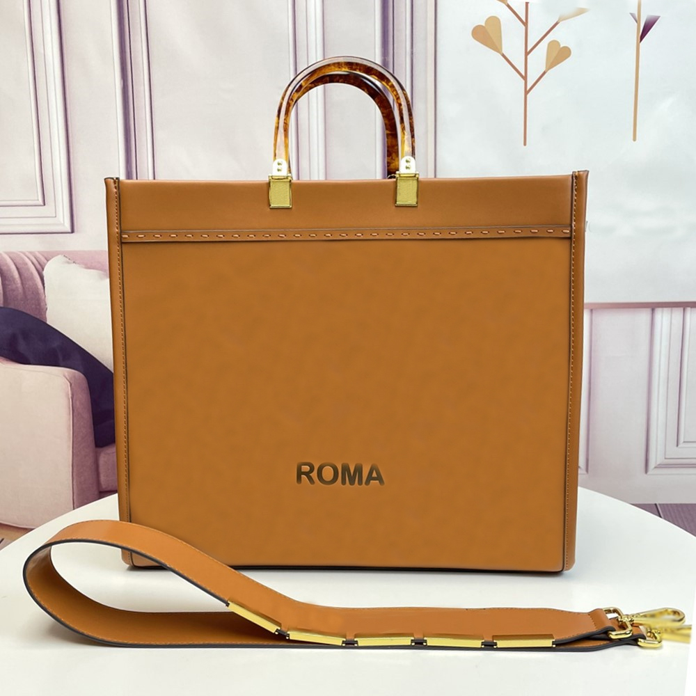 

Wholesale luxury designer handbag shoulder bags high quality shopping bag leather material amber double handle large capacity letter decorative tote sack, Box