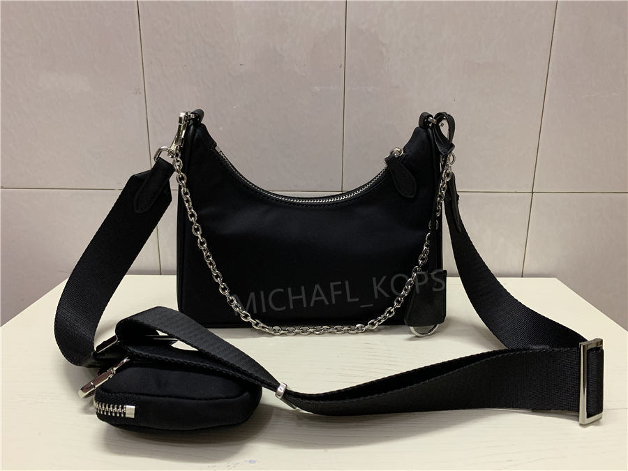 

2021 classic high quality nylon 3-in-1 crossbody bag luxury designer, Black