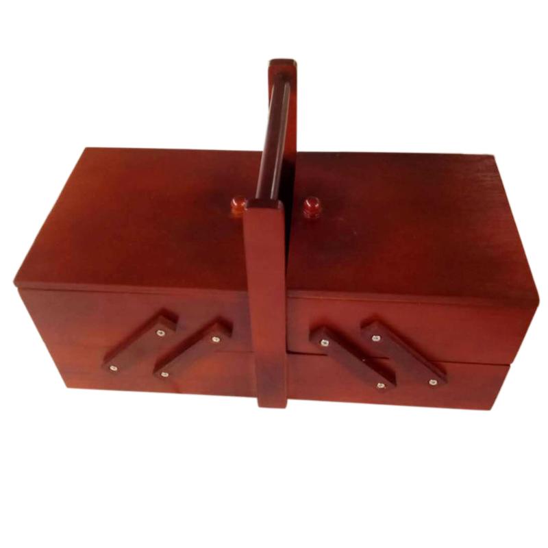 

Other Arts And Crafts Large Capacity Wooden Vintage Cantilevered Shabby Travel Sewing Box With Handle Home Storage Portable Cosmetic Case Or