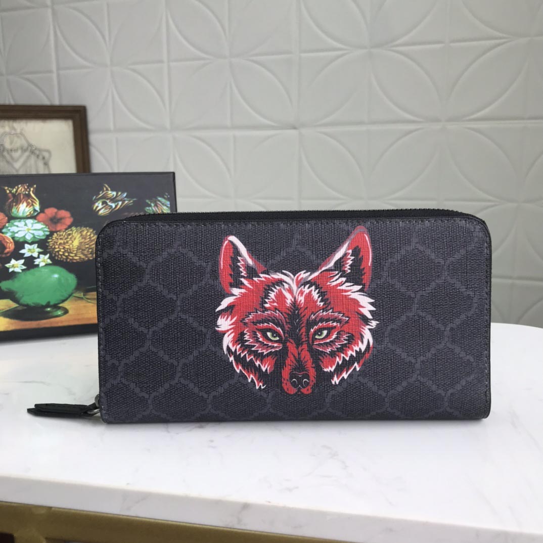 

Man fashion Animal Totem Men Large Zip wallets designer luxury handbags ladies purse zipper wallet card with brown canvas waterproof 451273