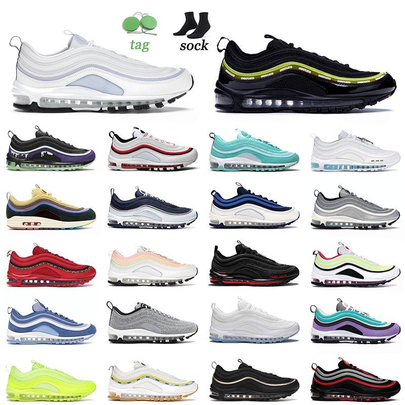 

2021 Arrival 97 Sports Running Shoes Undefeated White Ghost Satan Halloween Off Mens Womens MSCHF Jesus 97s Trainers Sneakers WITH SOCKS TAGS
