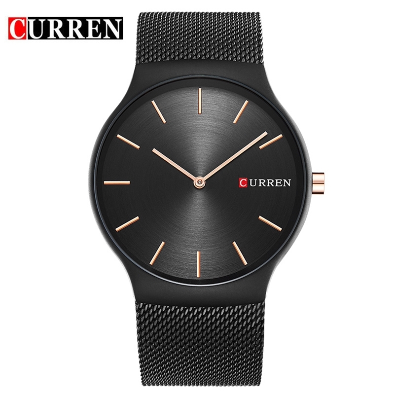 

Men Watches CURREN Luxury Brand Men's Mesh Band Quartz Wrist Watch Male Fashion Waterproof Business Analog Clock Montre Homme 210517, Gold black