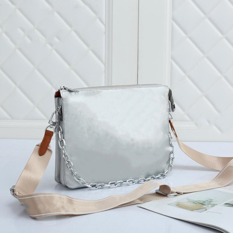 

YQ Womens messenger bag Fashion luxurys designers bags Embossing MULTI POCHETTE Shoulder Lady Totes purse handbags crossbody backpack wallet, Silver