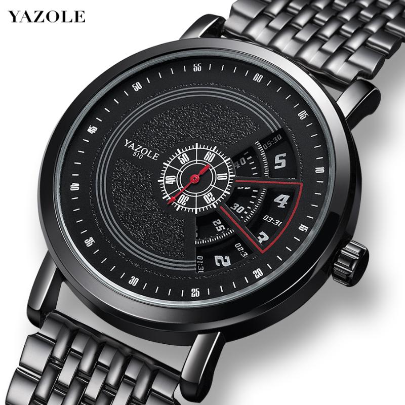 

Wristwatches YAZOLE Men Watch Hollow Fashion Creativity Quartz Men's Wristwatch Stainless Steel Strap Band Male Clock Zegarek Reloj Hombre, Slivery;brown