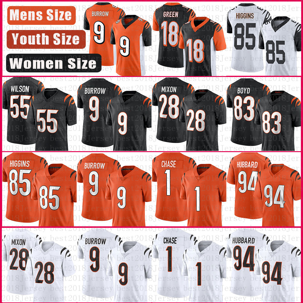 

Joe Burrow Football Jersey Ja'Marr Chase Tee Higgins Jessie Bates III Joe Mixon Sam Hubbard Tyler Boyd A.J. Green Vonn Bell Jonah William Fred Johnson Jerseys, Jersey-juejin